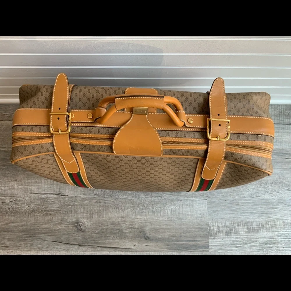 Gucci Monogram Vintage Monogram Mini G Suitcase web design ribbon red green - Picture 3 of 11